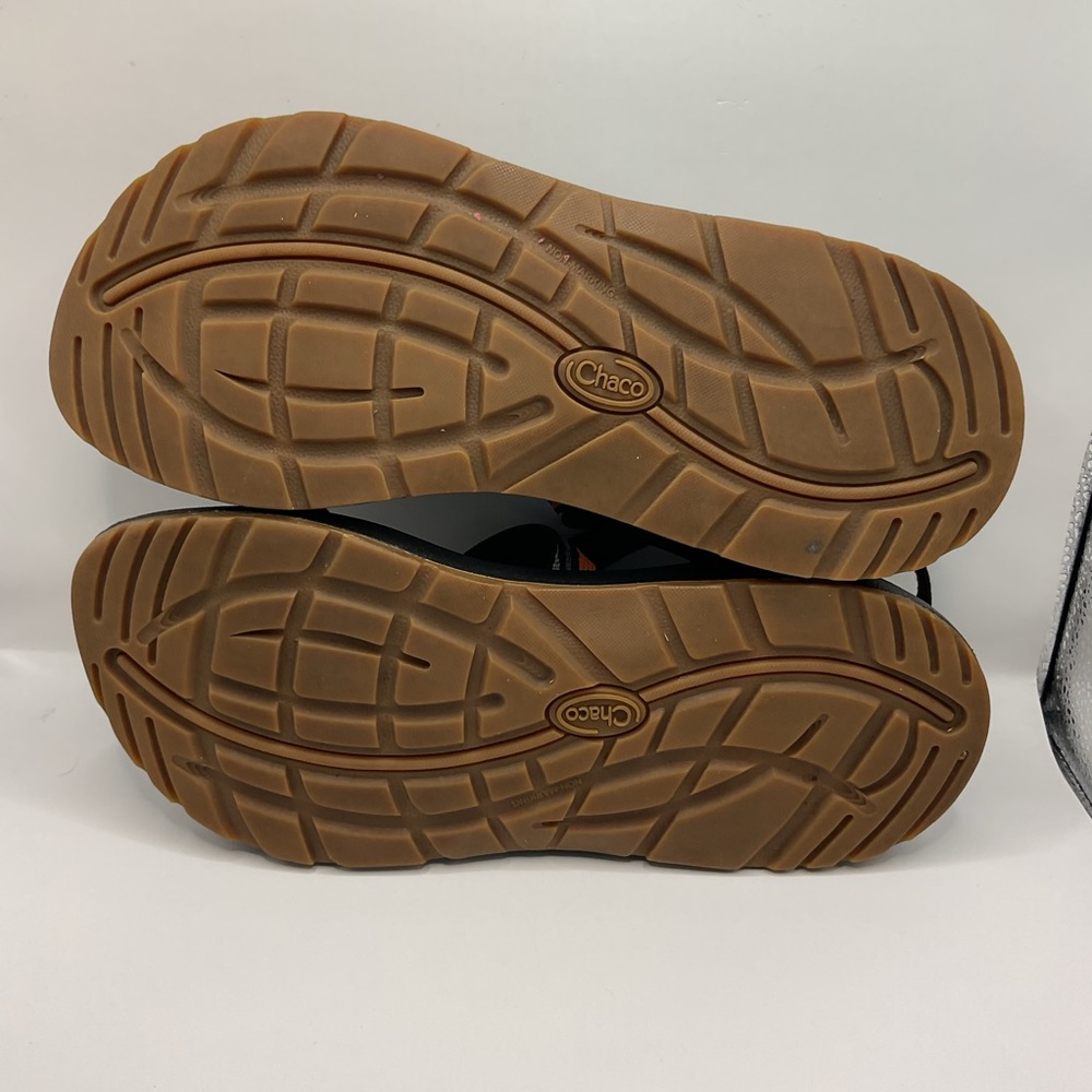 Chaco Z/Cloud Black Sandles Colorful Gush Rust Orange/Tan/Blue, Size W 10 - Picture 7 of 9